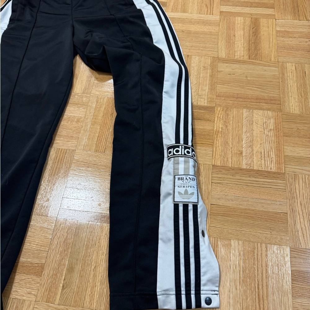 Adidas Black and White Striped Apparel
